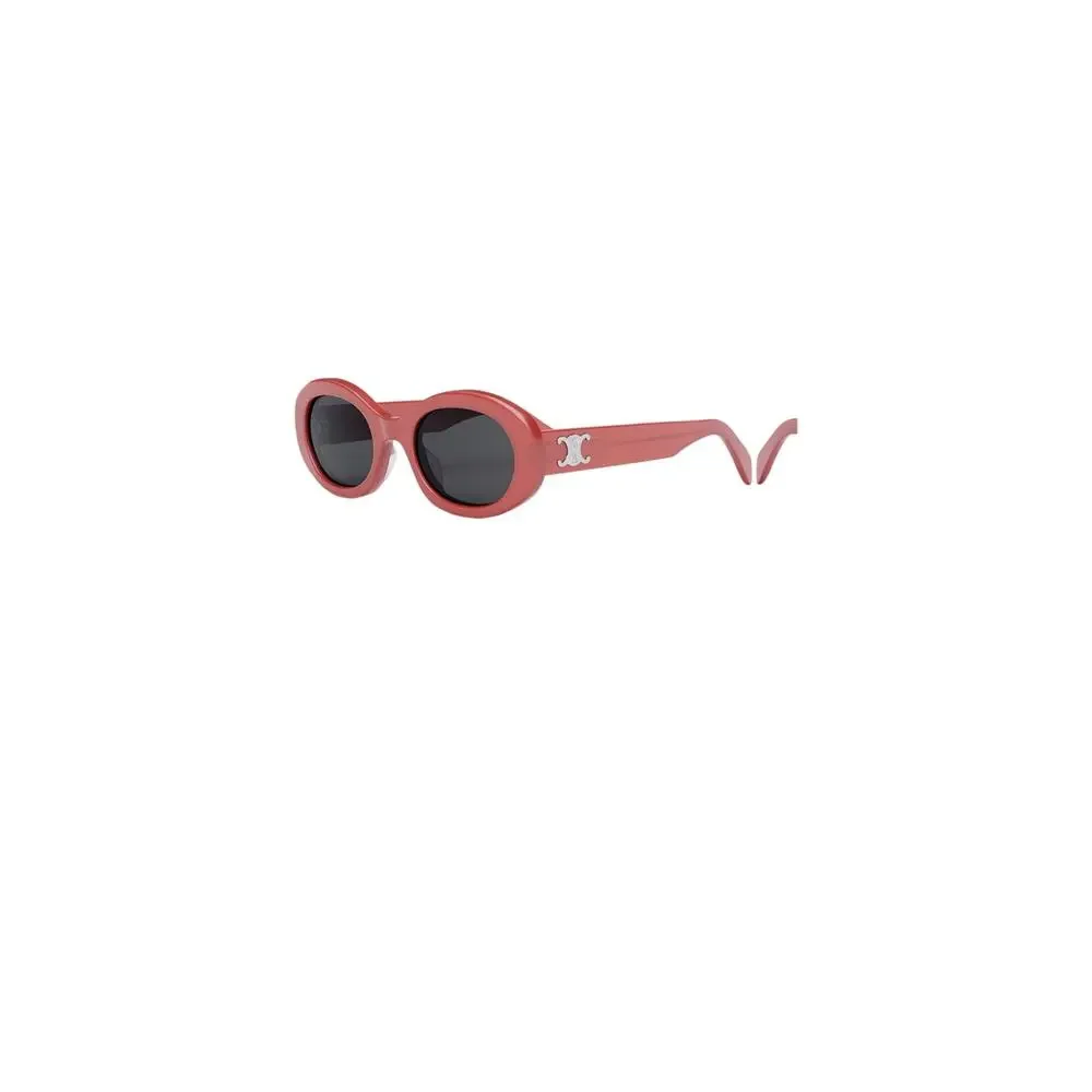 CELINE Triomphe 01 Pink Oval Sunglasses CL40194U Logo Acetate Authentic